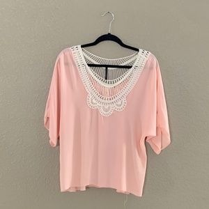 Yoyo 5 Boho Peach Batwing Blouse Large